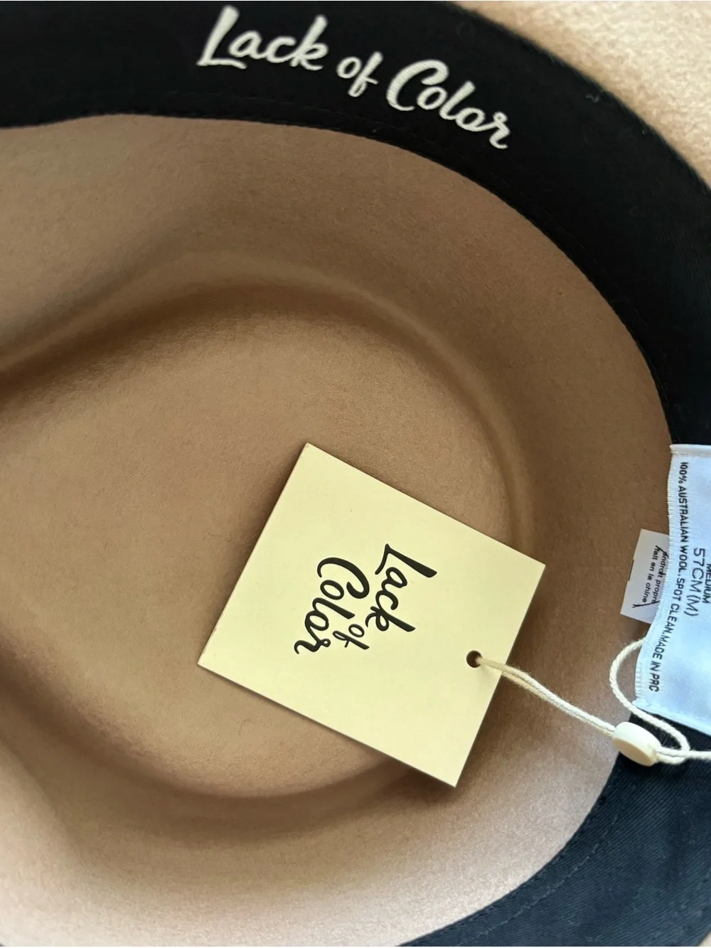 Lack Of Color Fawn Wide Brim Wool Rancher Hat NWT